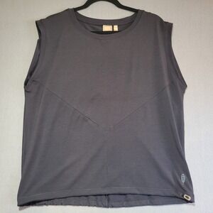 Indygena Womens Gray Lyocell Blend Muscle Tank Top Large L